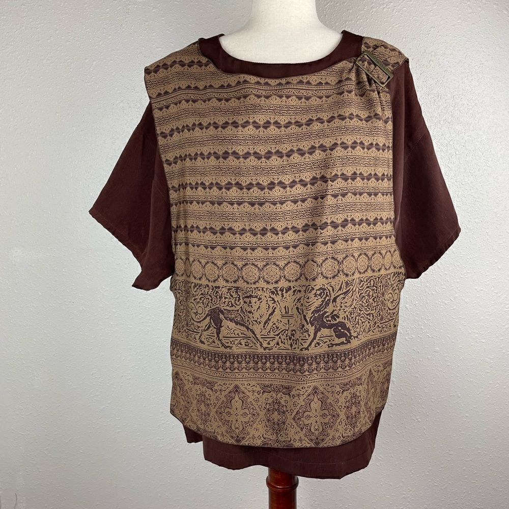 Marciano High Collection Brown Tunic Top Size XL EUC